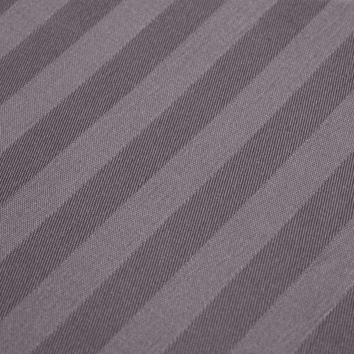 Close-up of Dark Grey fabric with subtle striped pattern for bedding set.